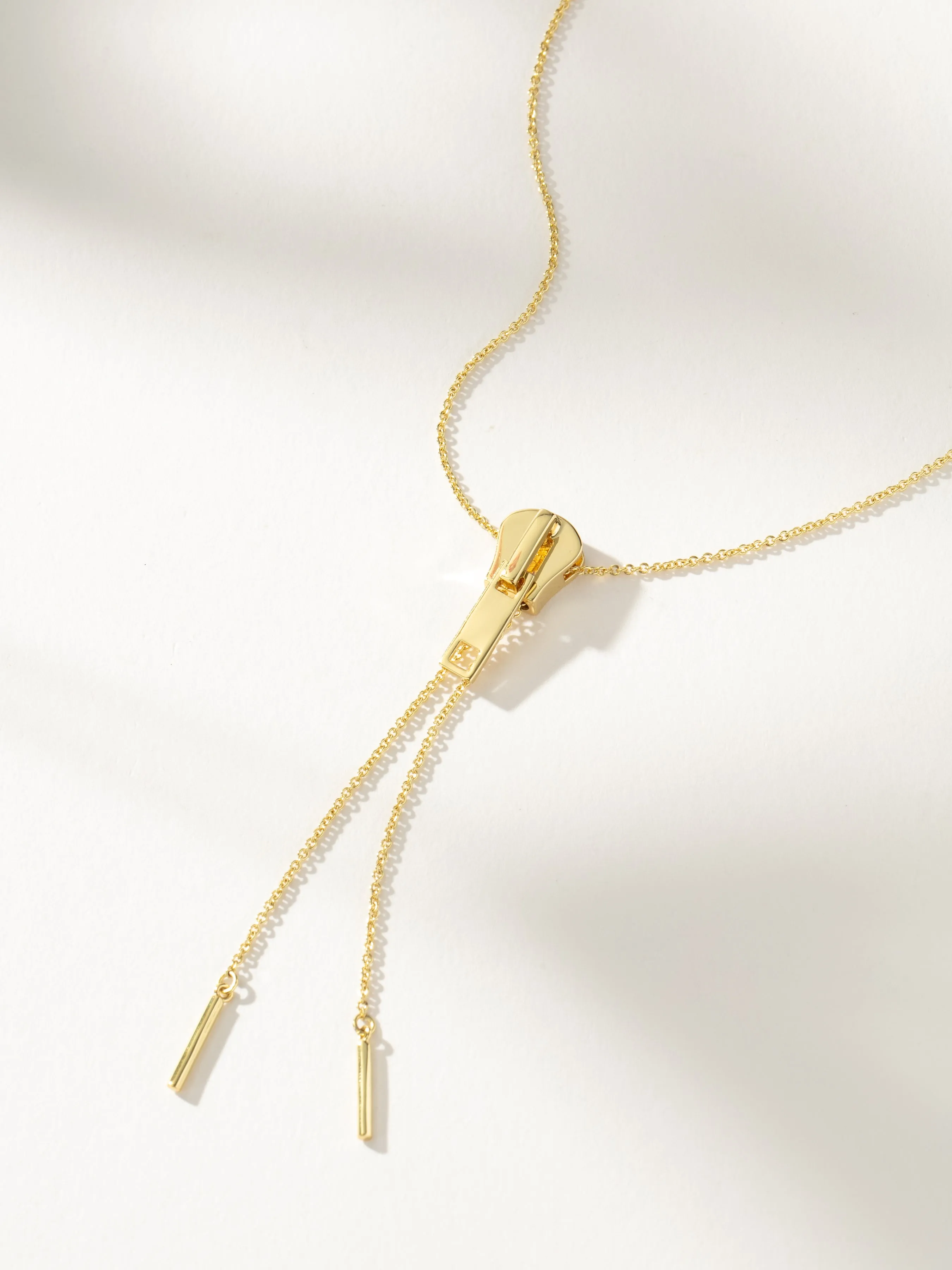 Adjustable Zipper Lariat Necklace