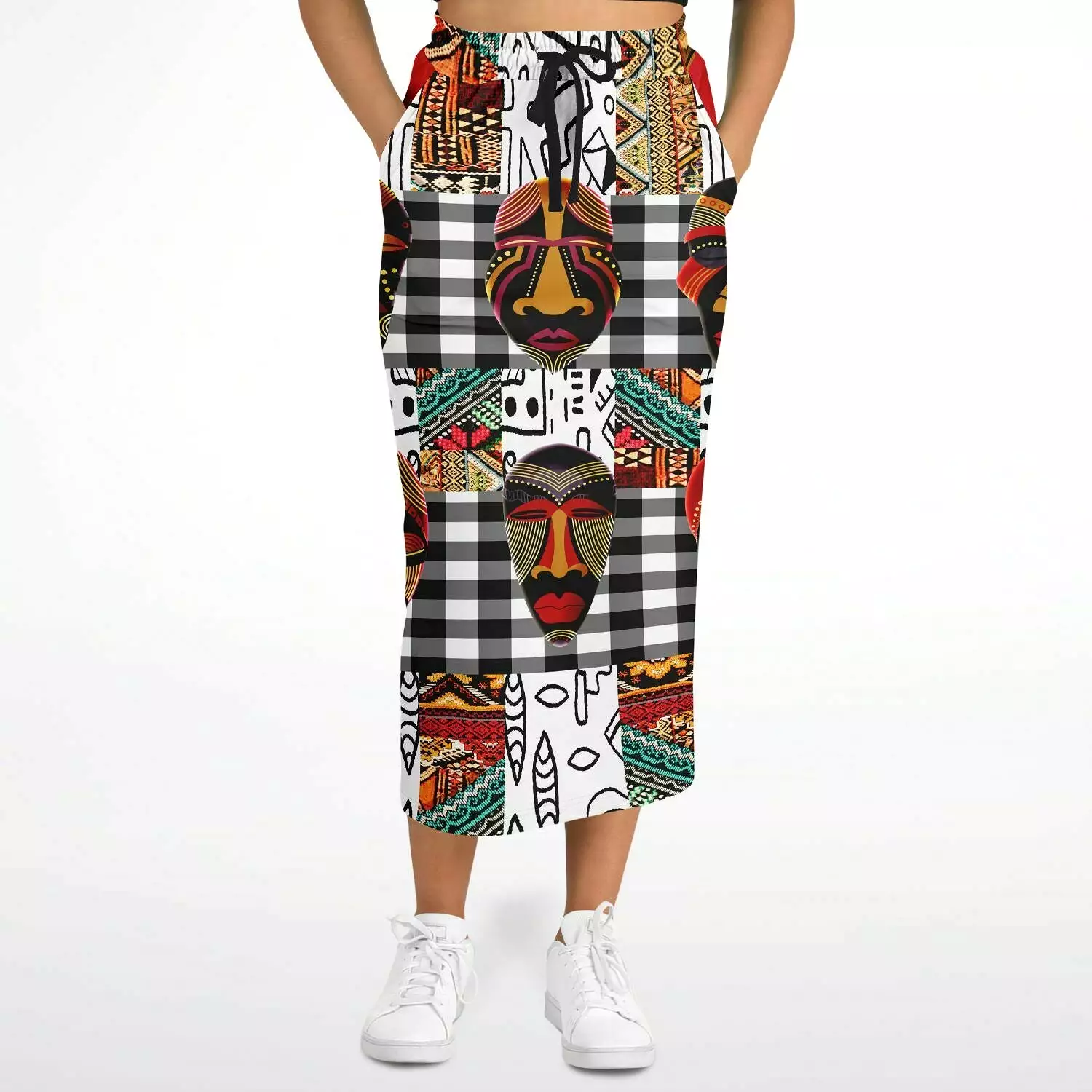 Africa Bombastic Eco-Poly Long Pocket Skirt