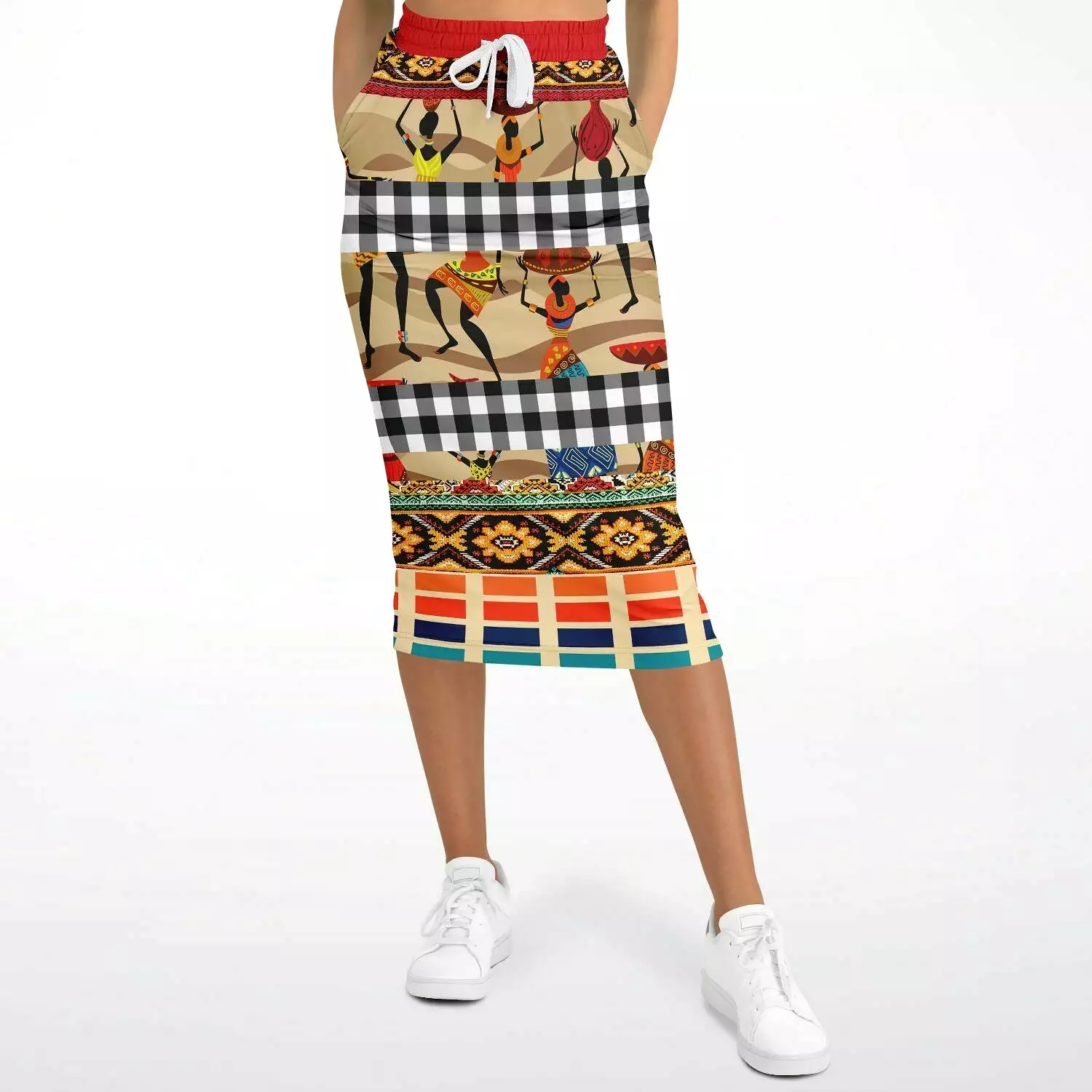 Africa Bombastic Eco-Poly Long Pocket Skirt