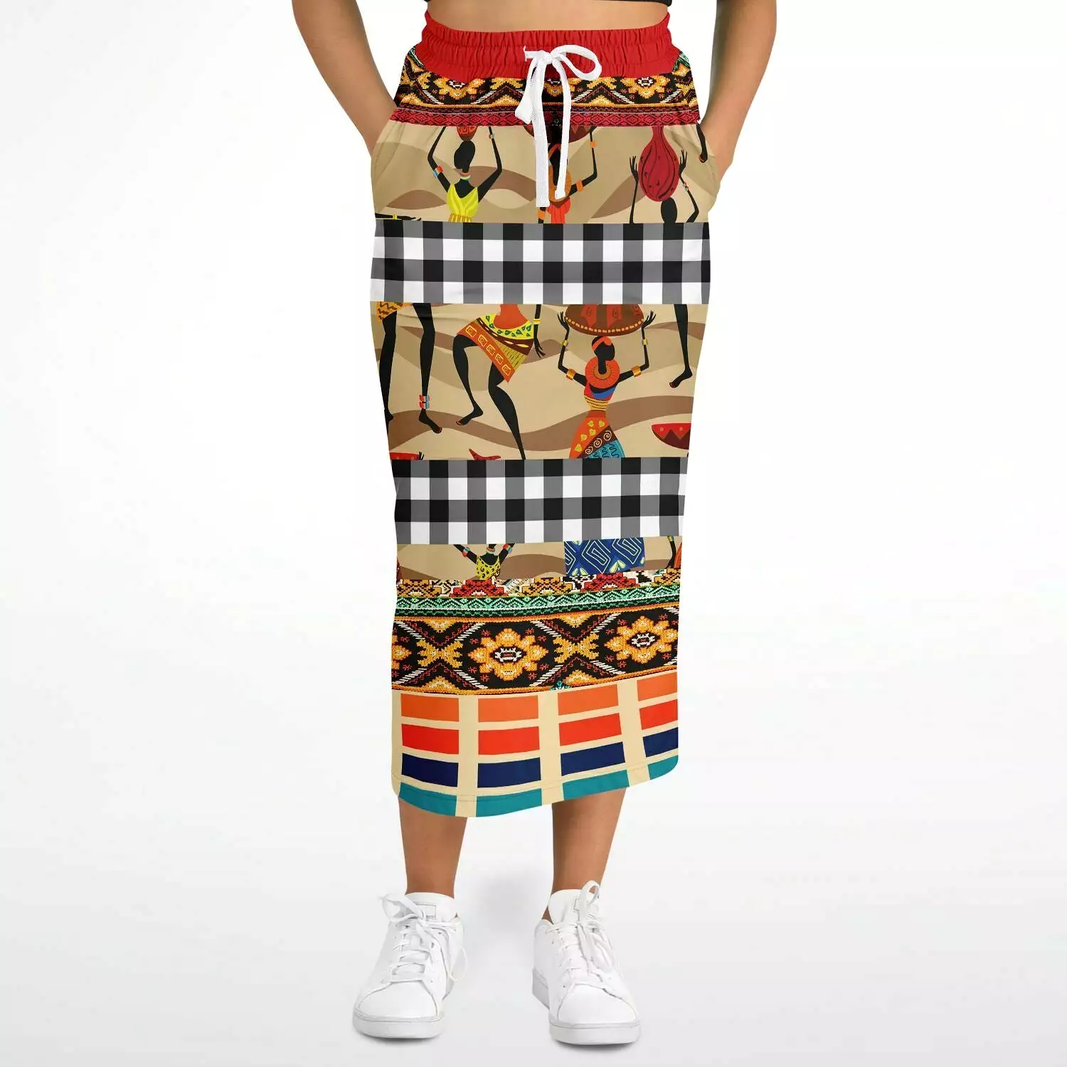 Africa Bombastic Eco-Poly Long Pocket Skirt