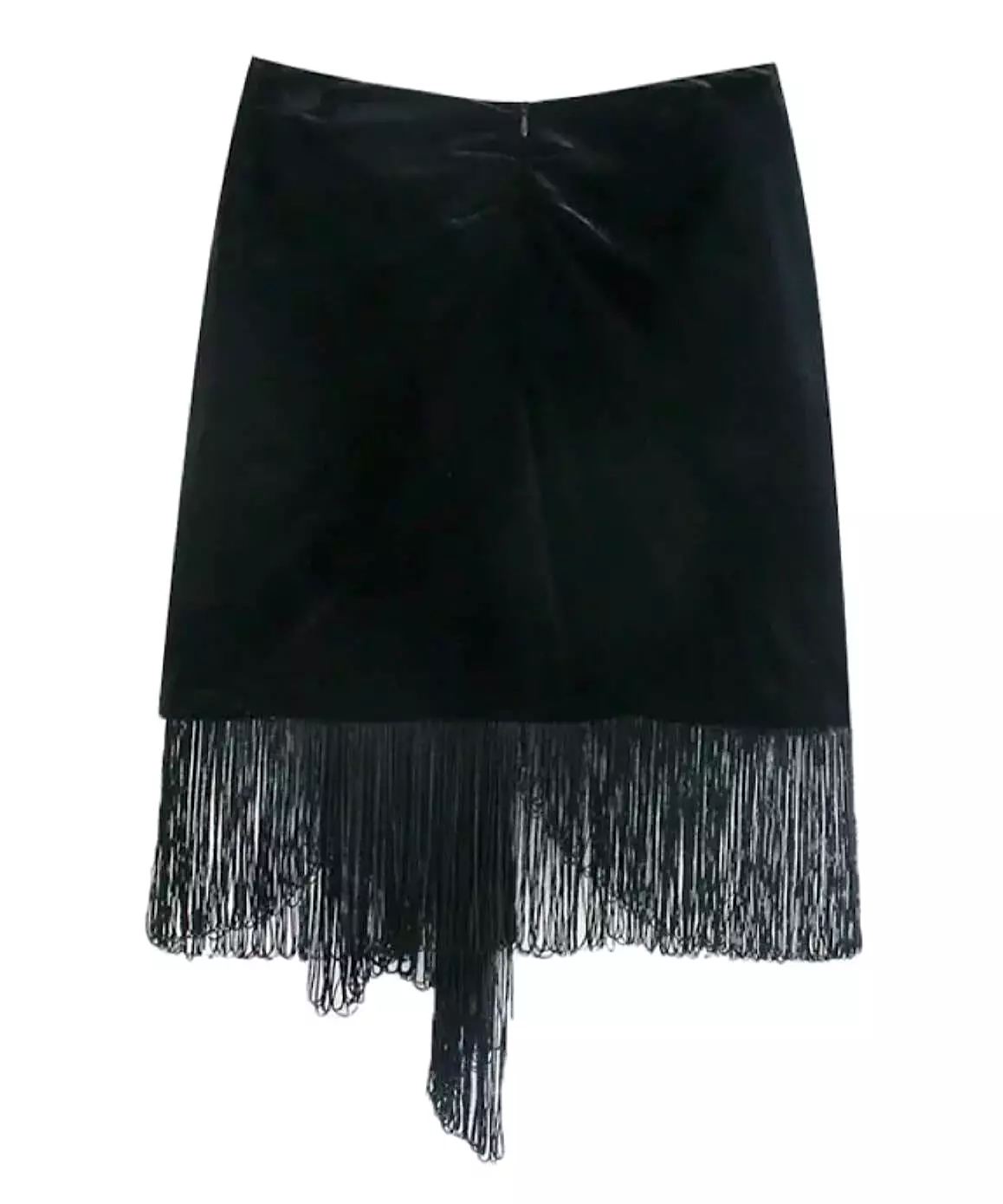 Asymmetrical Hem Tassel Detailed Mini Skirt