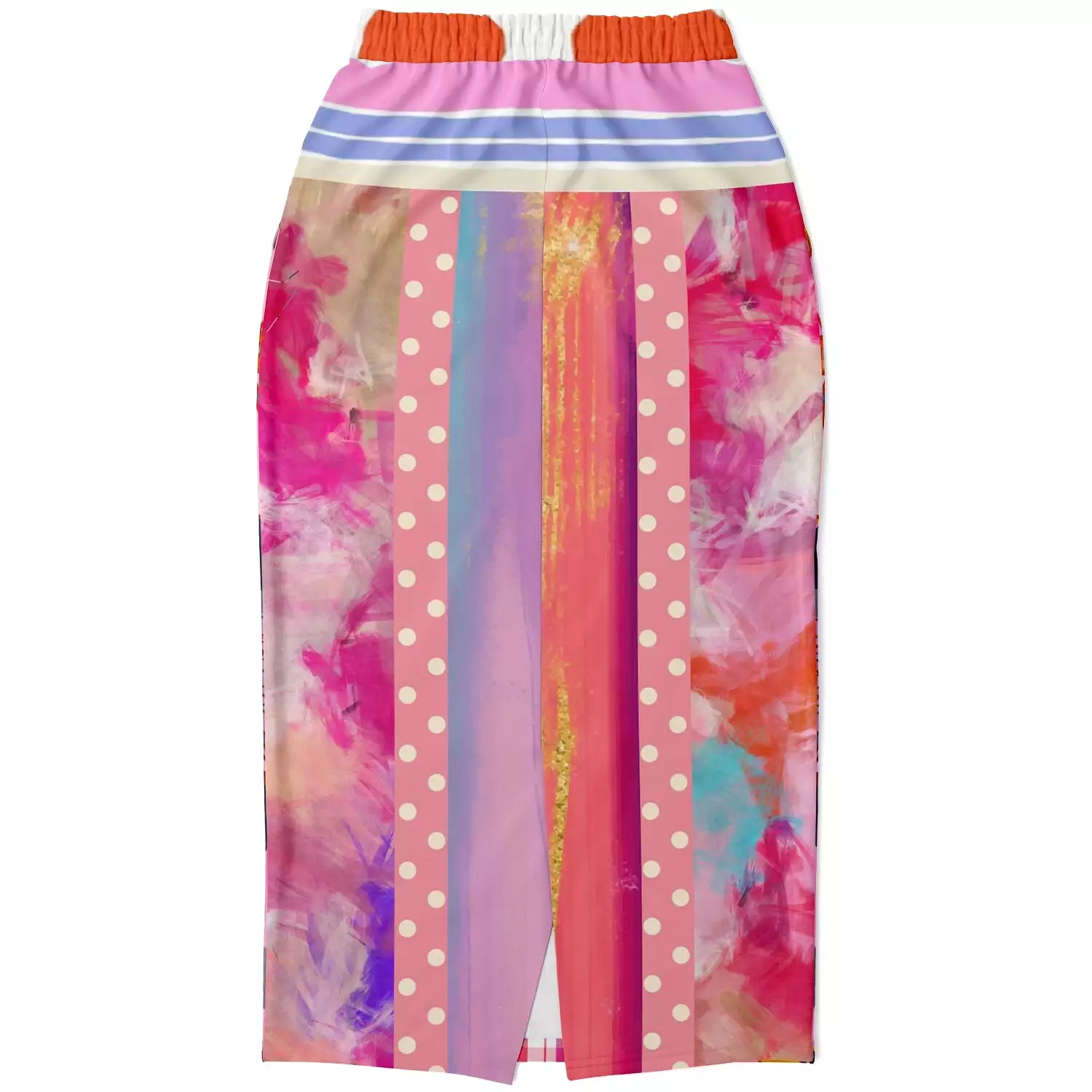 Bahama Mama Pink Patchwork Floral Eco-Poly Long Pocket Skirt