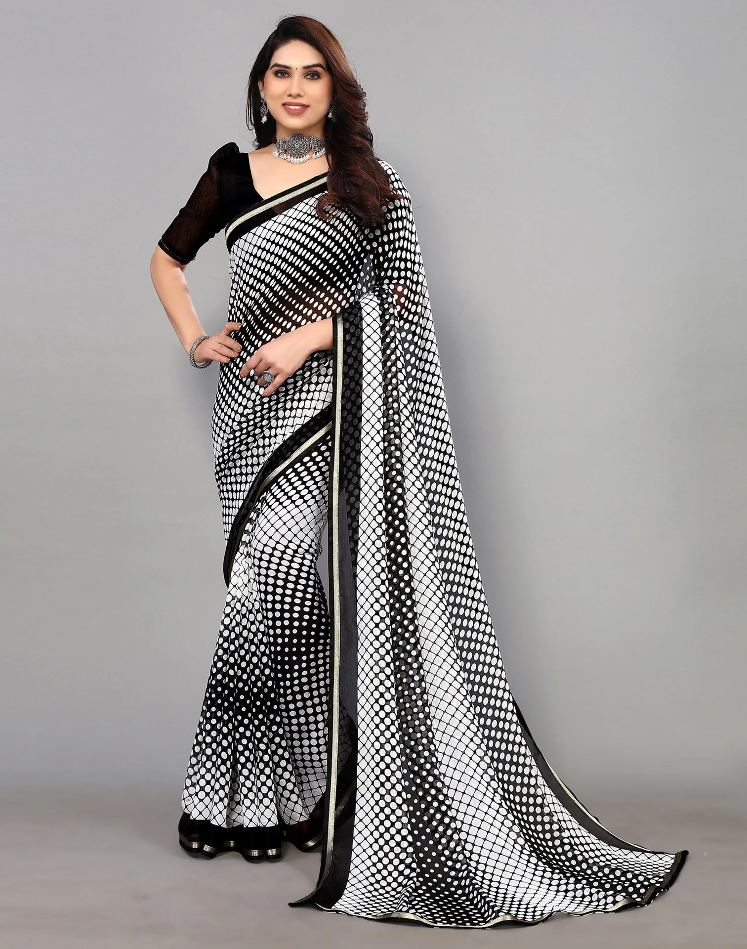 Black Chiffon Saree