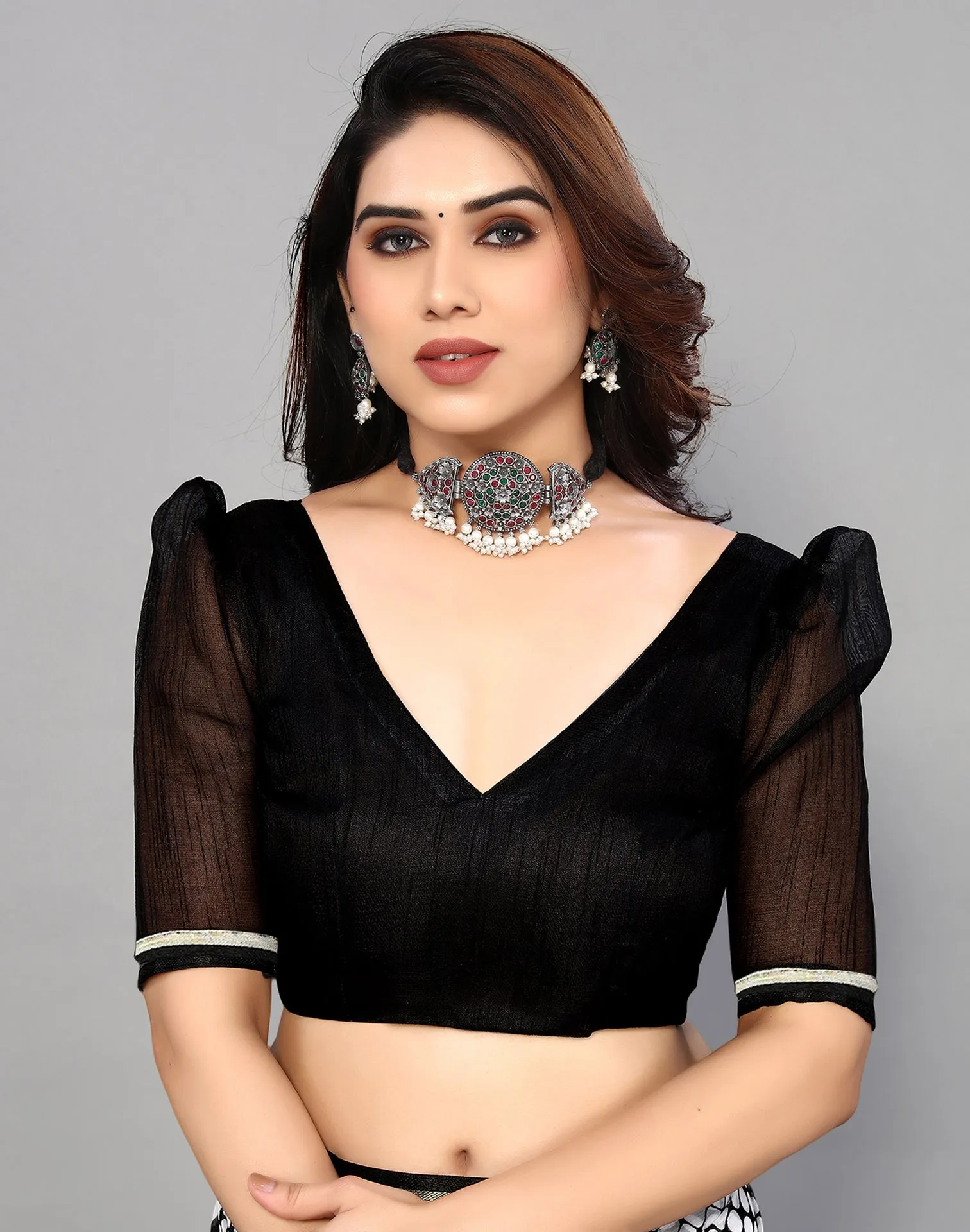 Black Chiffon Saree