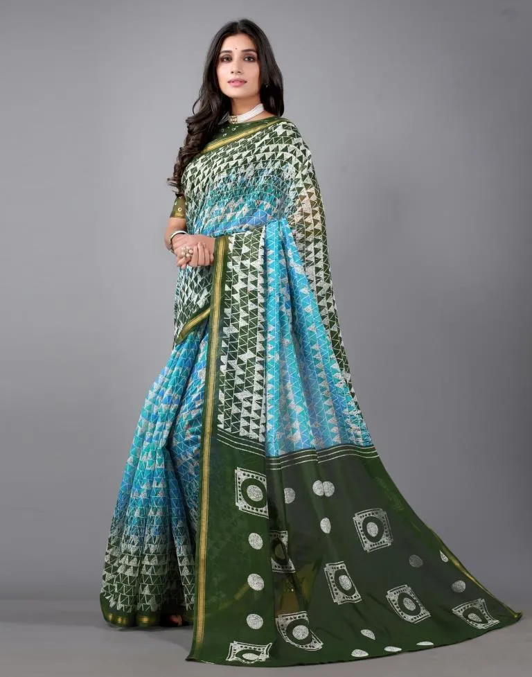 Blue Cotton Saree