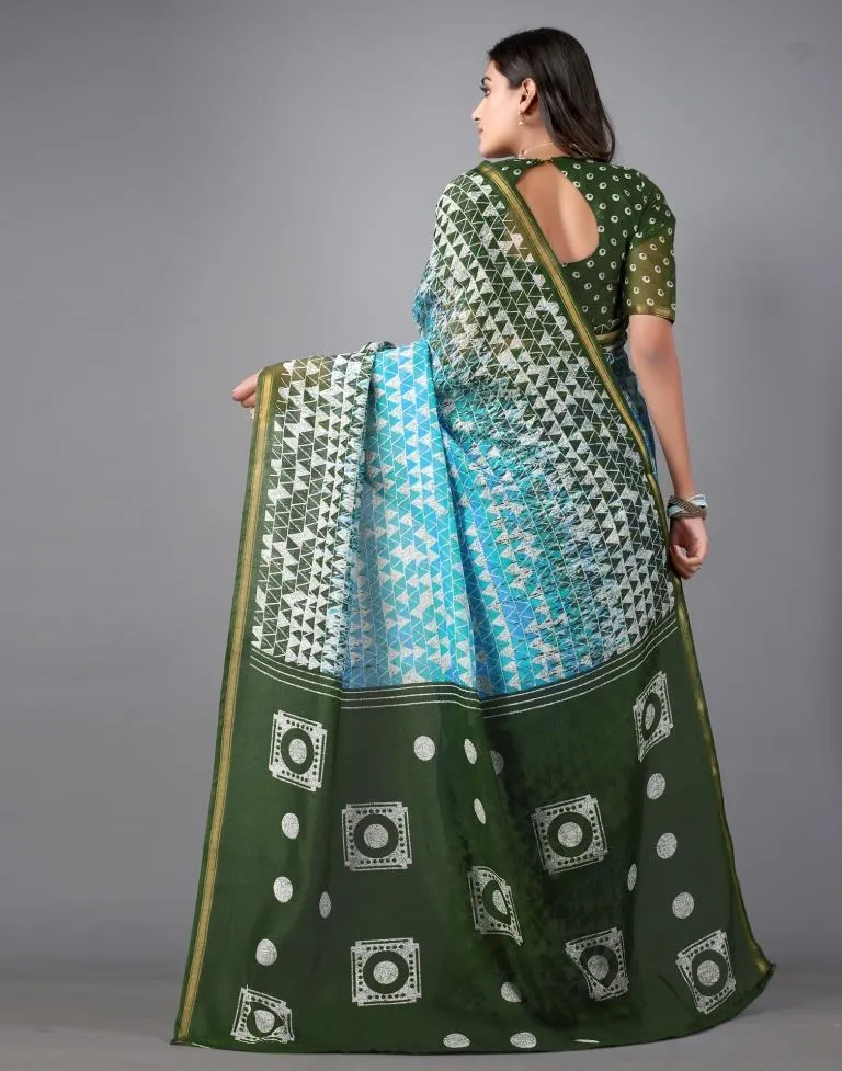 Blue Cotton Saree