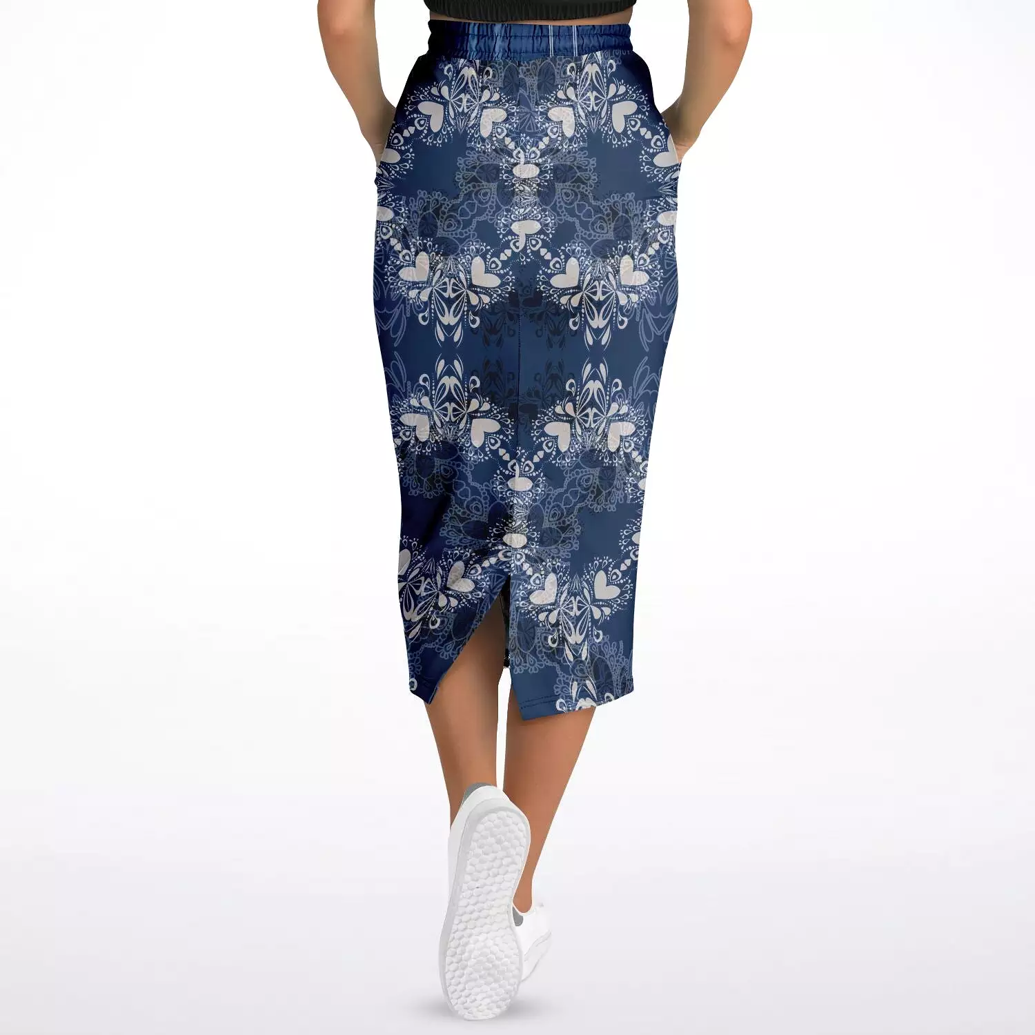 Blue Mystic Eco-Poly Long Pocket Skirt