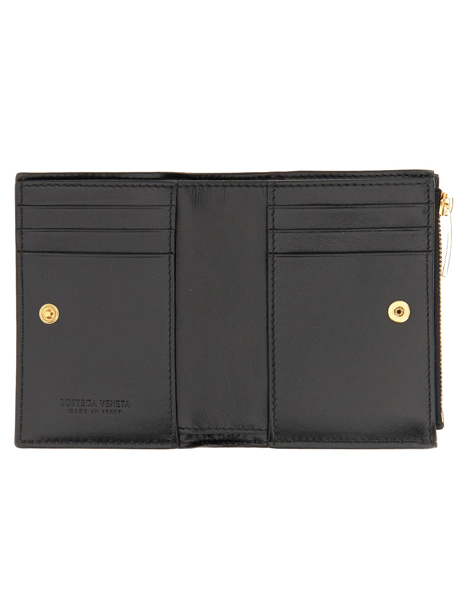 BOTTEGA VENETA    BI-FOLD LEATHER WALLET WITH ZIPPER