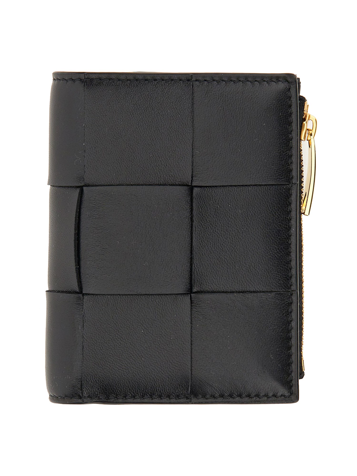 BOTTEGA VENETA    BI-FOLD LEATHER WALLET WITH ZIPPER