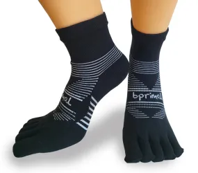 Bprimal Performance Five-Toe Socks - Regular Weight - Mini-Crew - Black