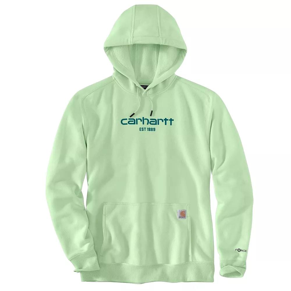 'Carhartt' Men's Force Lightweight Logo Hoodie - Aventurine