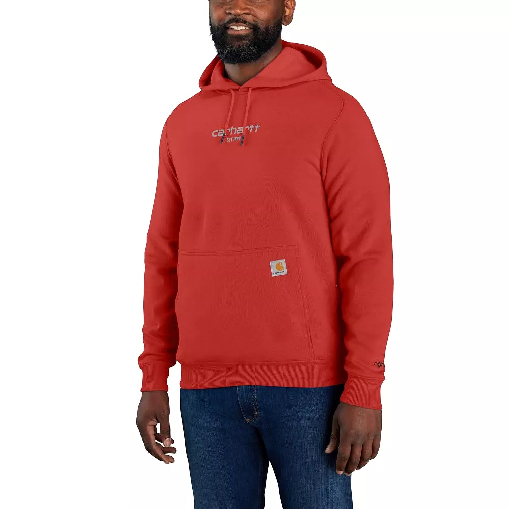 'Carhartt' Men's Force Lightweight Logo Hoodie - Red Barn