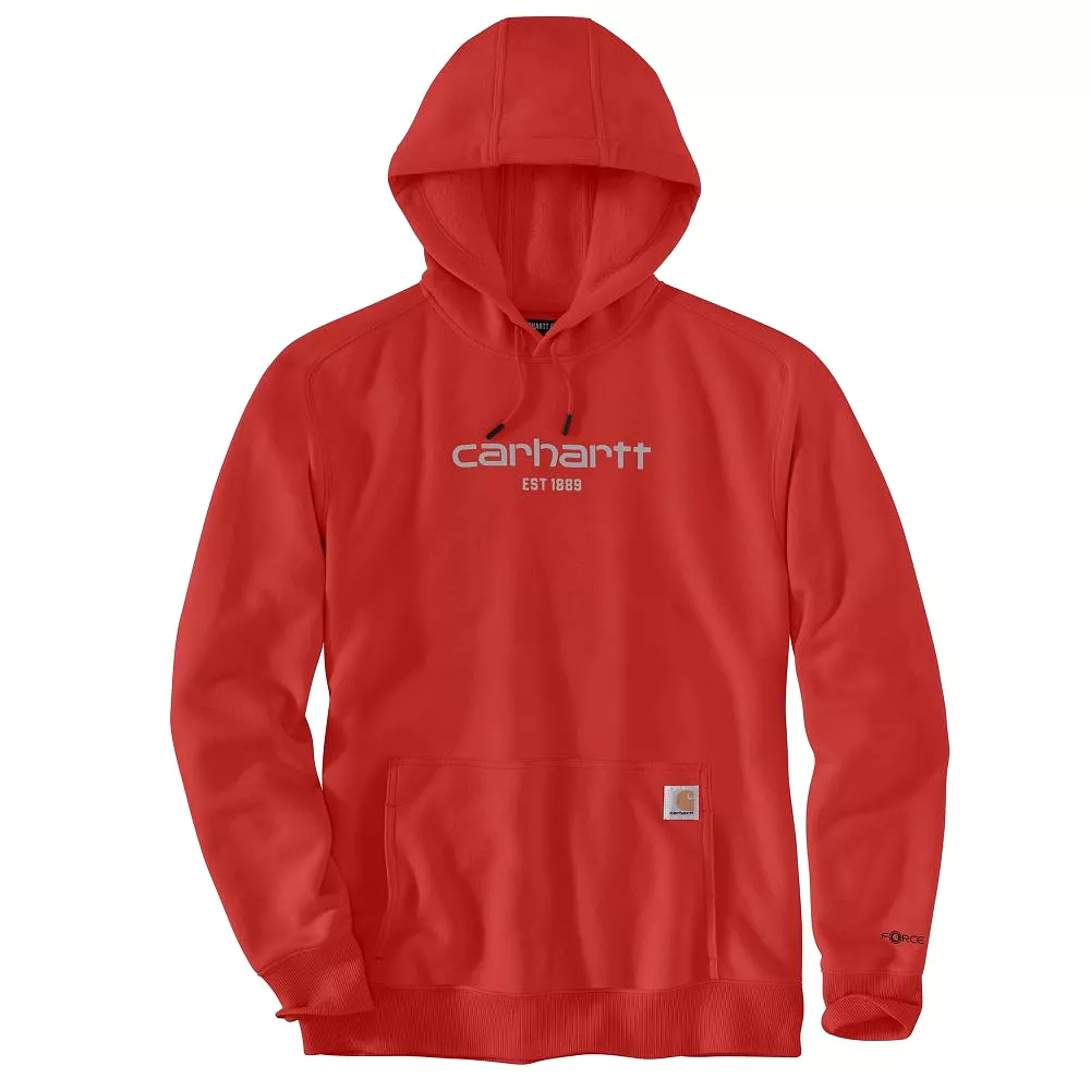 'Carhartt' Men's Force Lightweight Logo Hoodie - Red Barn