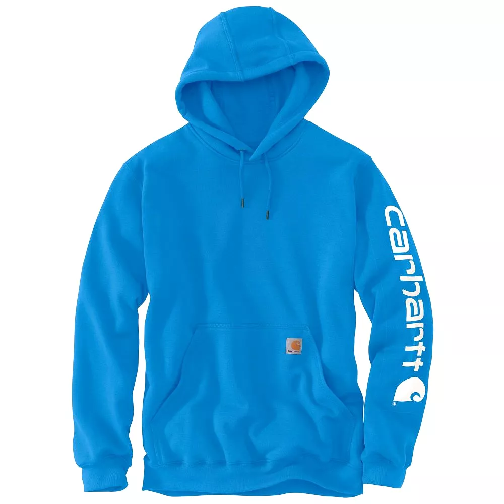 'Carhartt' Men's Midweight Sleeve Logo Hoodie - Blue Glow