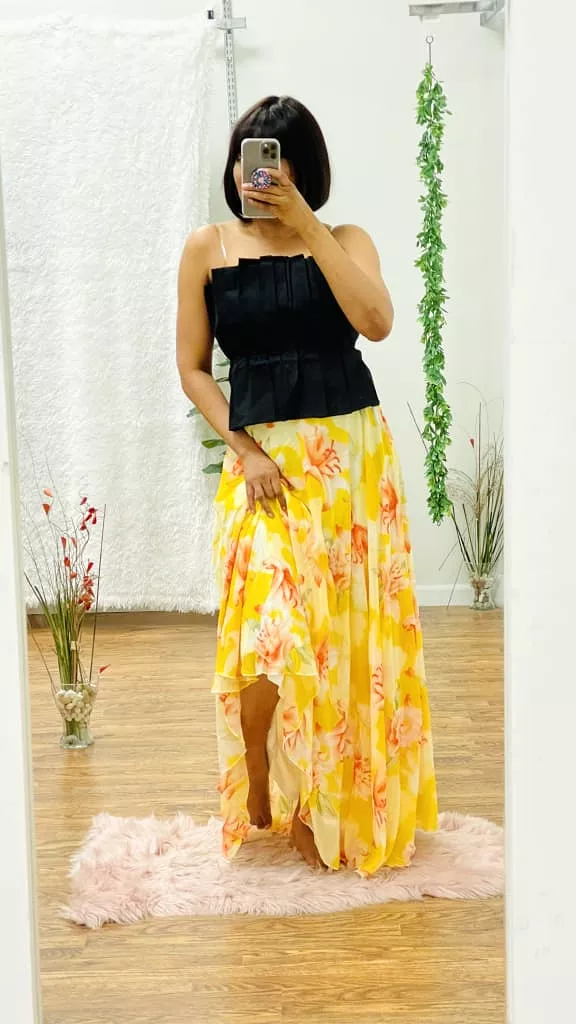 Cari floral print maxi skirt