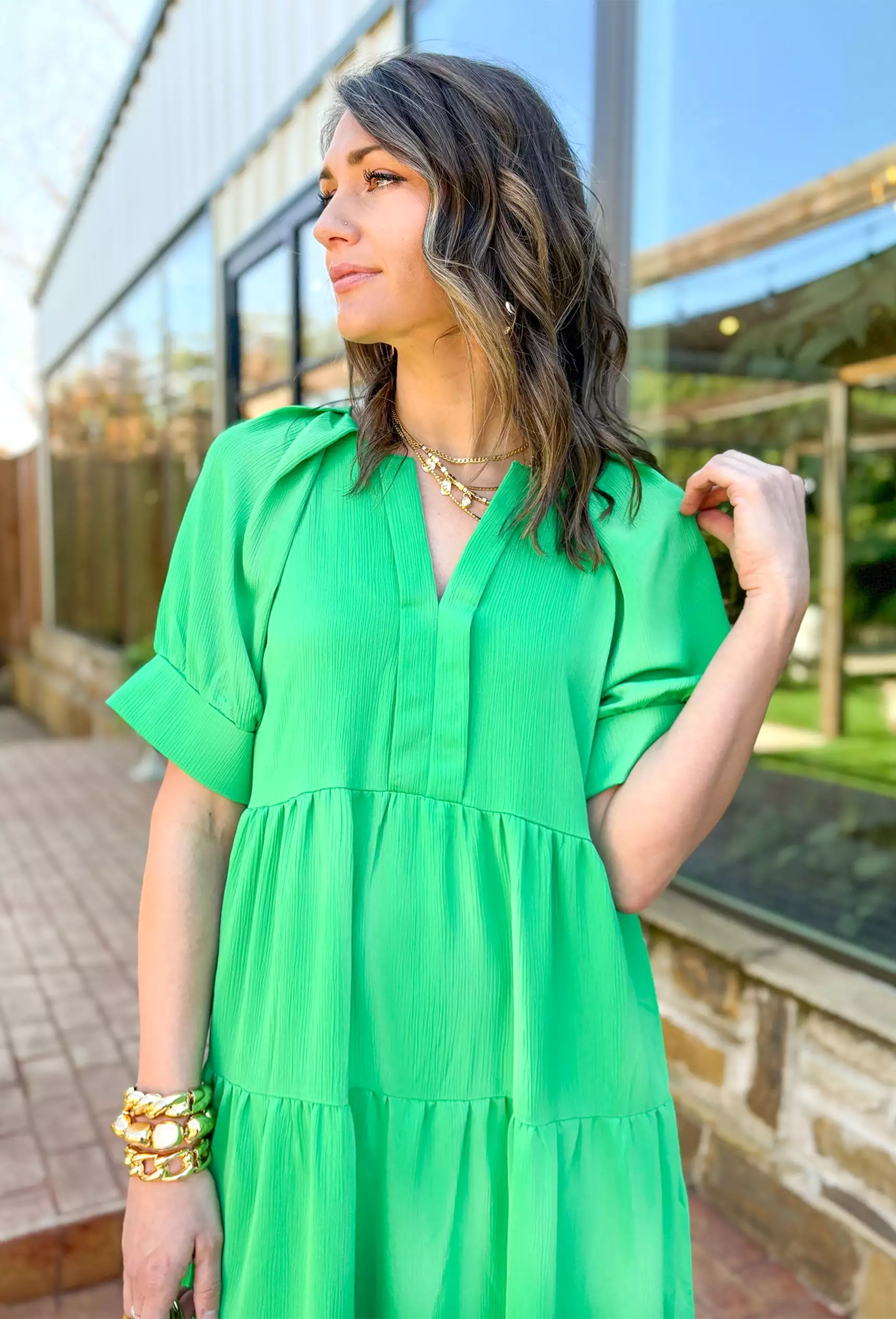 Caught Feelings Midi Dress in Green