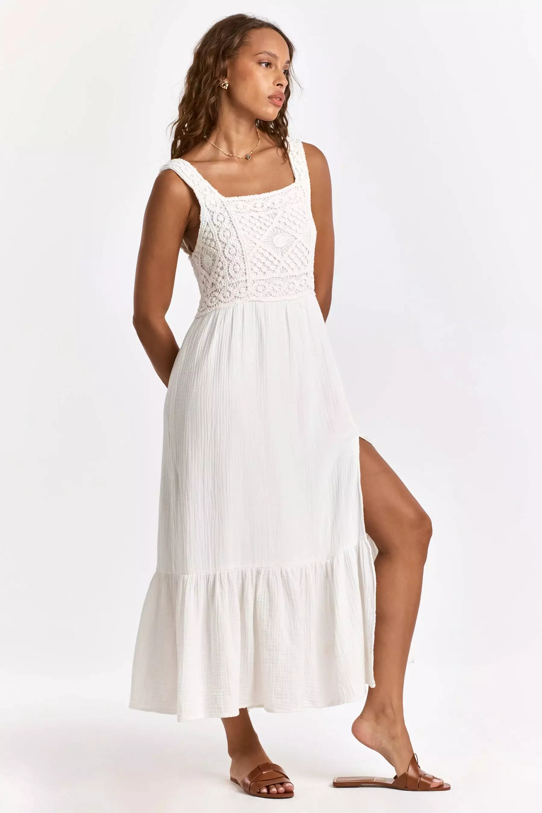 Chasity Embroidery Tank Dress