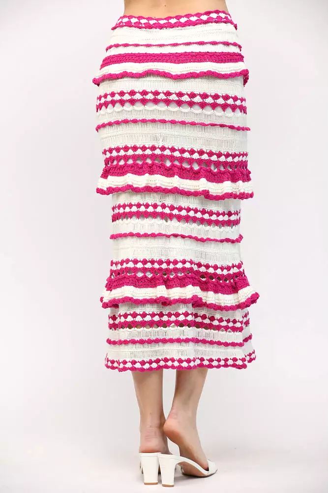 Crochet Ruffle Detail Midi Dress or Skirt