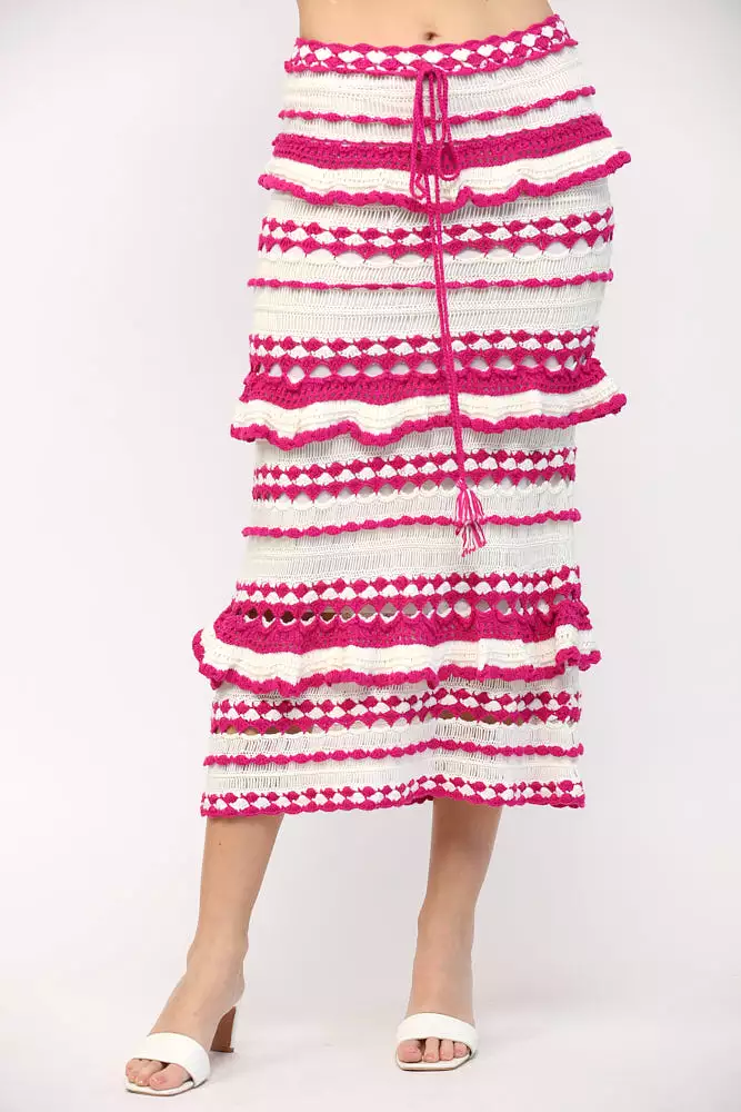 Crochet Ruffle Detail Midi Dress or Skirt