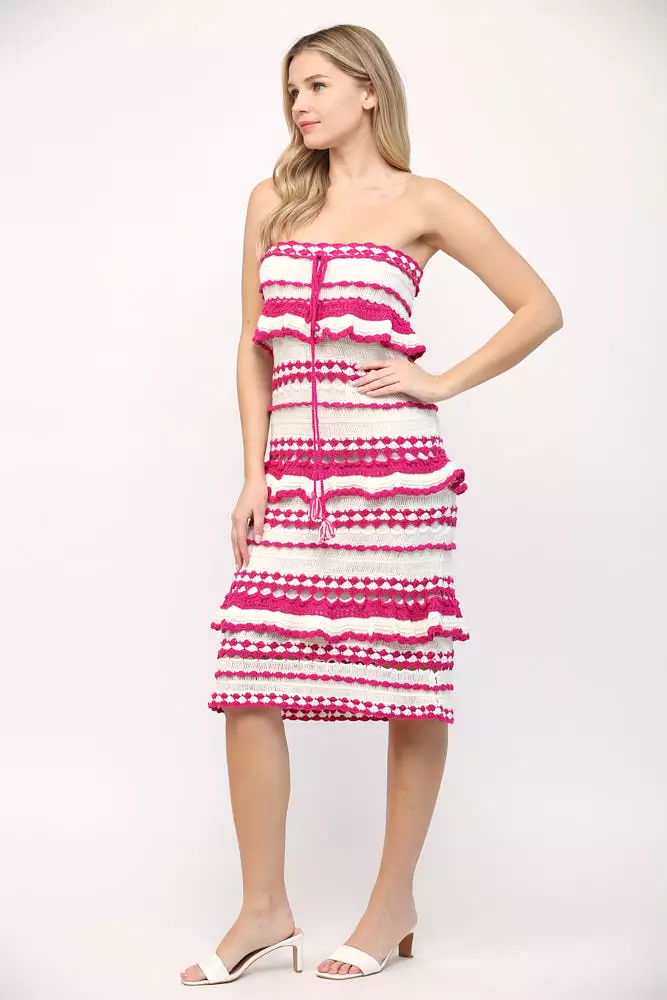 Crochet Ruffle Detail Midi Dress or Skirt