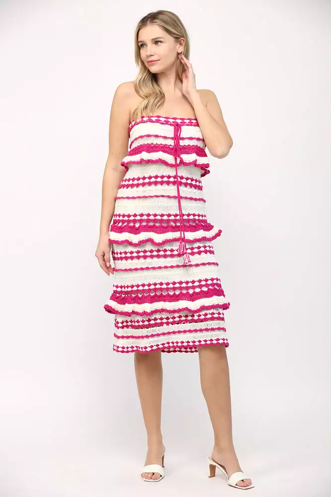 Crochet Ruffle Detail Midi Dress or Skirt