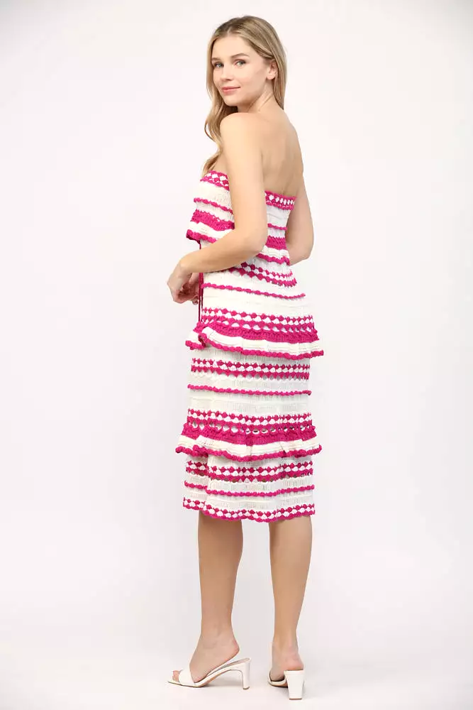 Crochet Ruffle Detail Midi Dress or Skirt