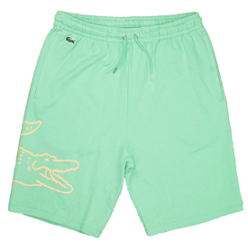 Crocodile Side Print Fleece Shorts (Green)