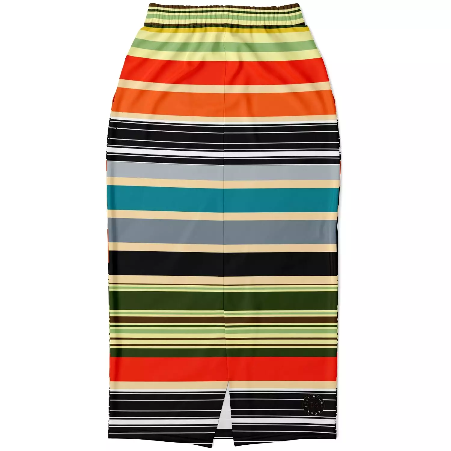 Dance Steps Striped Eco-Poly Long Pocket Skirt