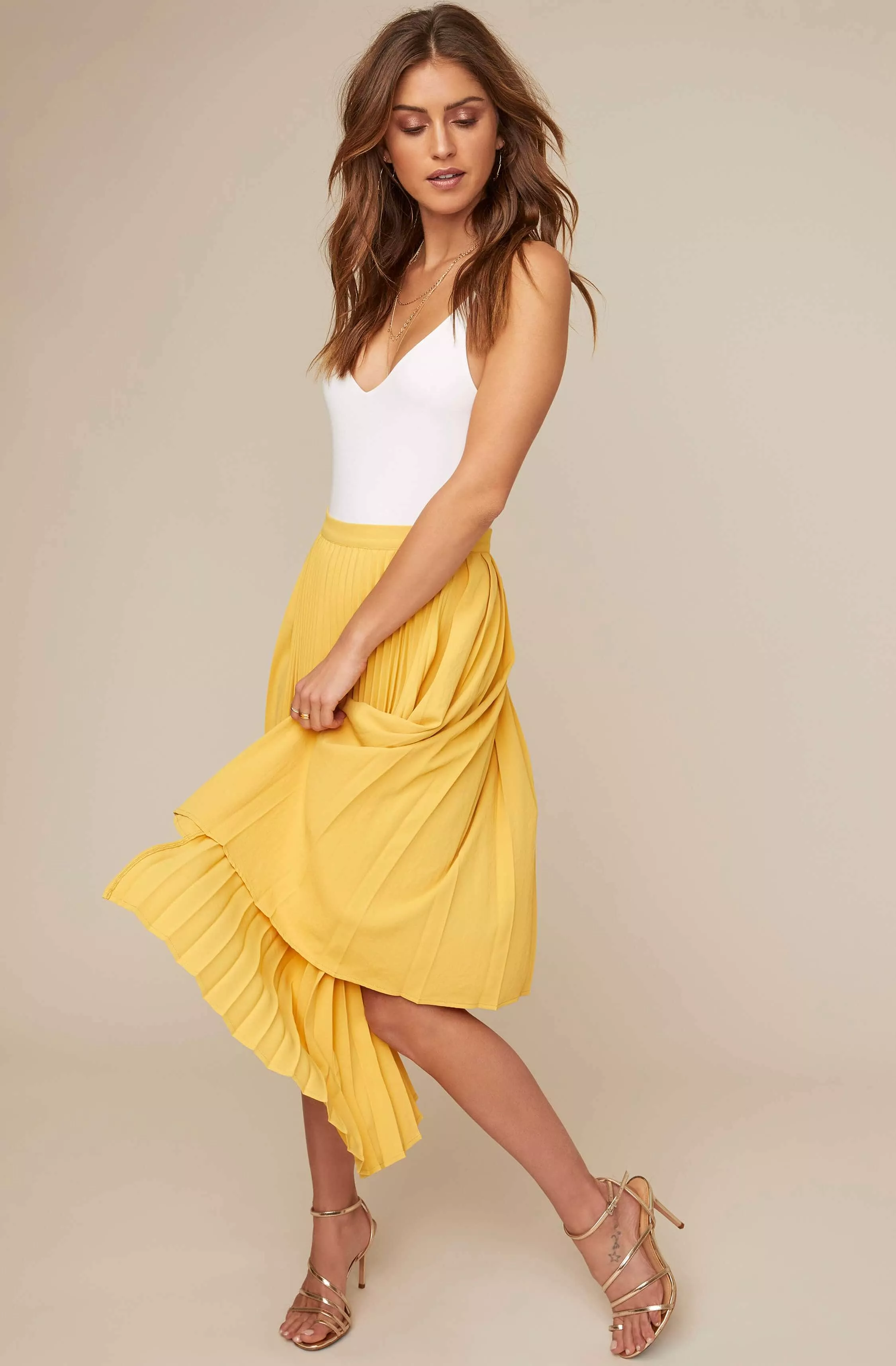 Elliot Pleated Midi Skirt