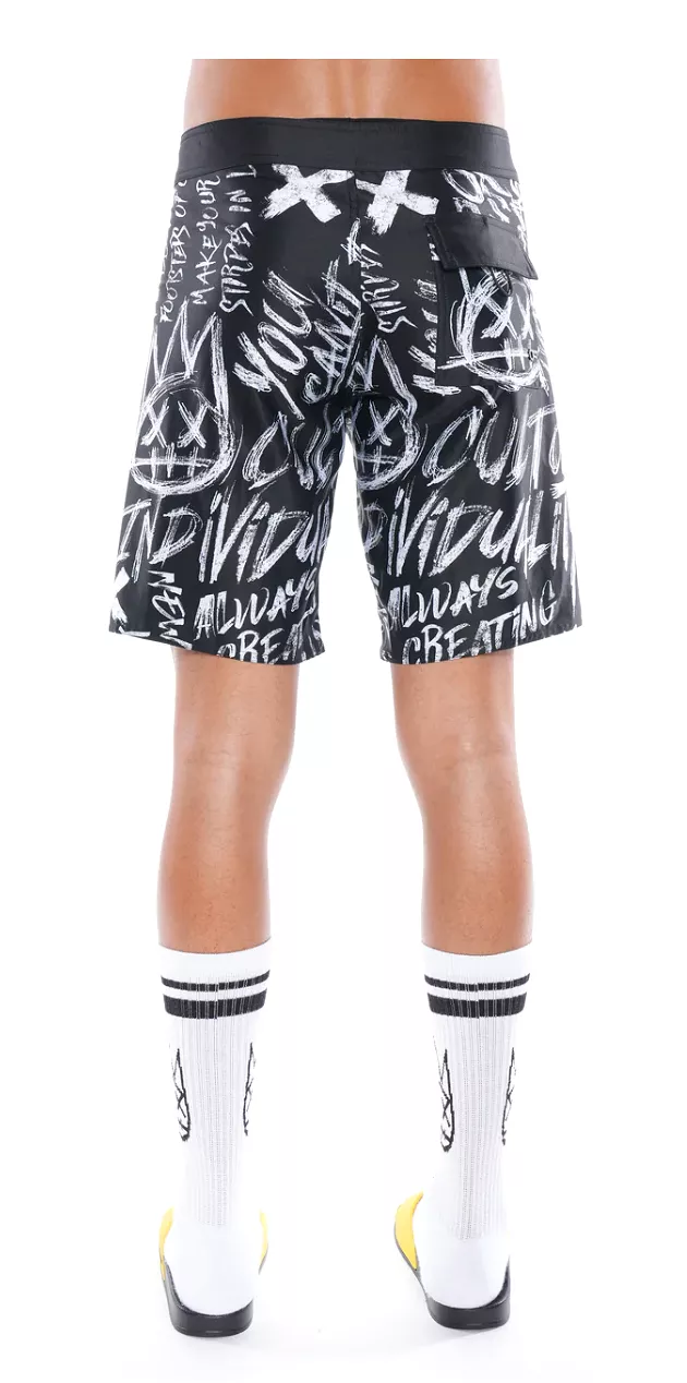 Epic Board Shorts (Blk/Wte) /C6