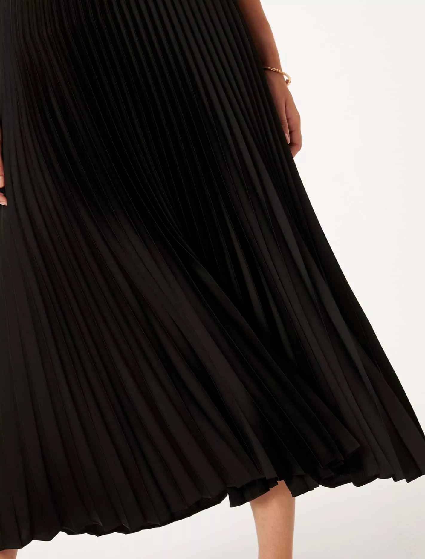 Estelle Satin Pleated Maxi Skirt