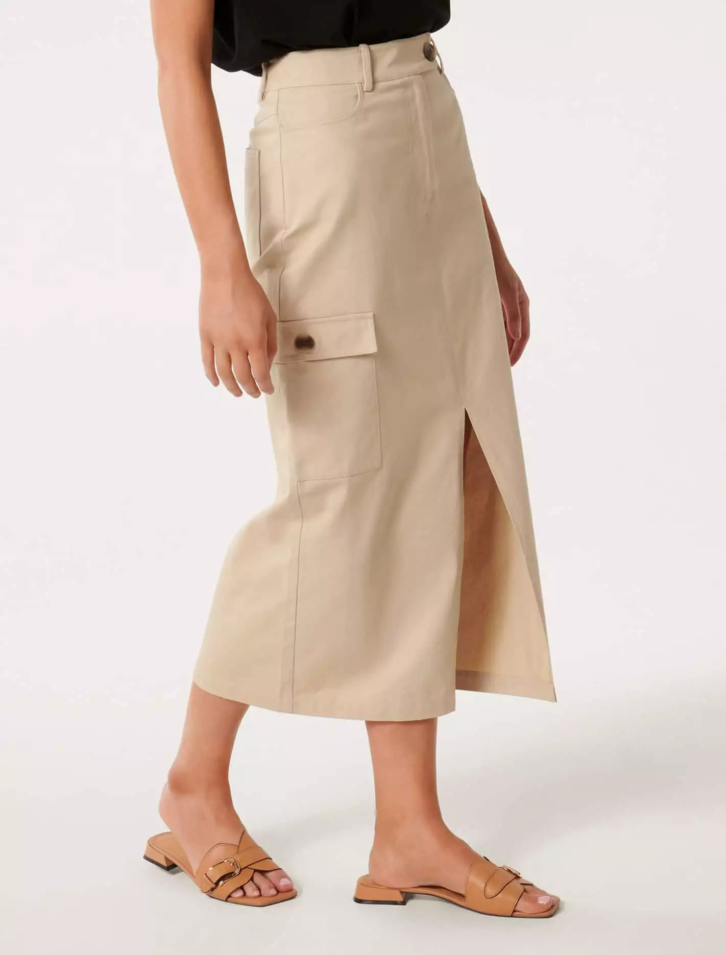 Evelyn Split Midi Skirt