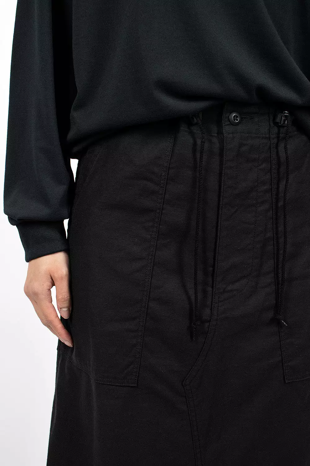 Fatigue Skirt Black Sateen