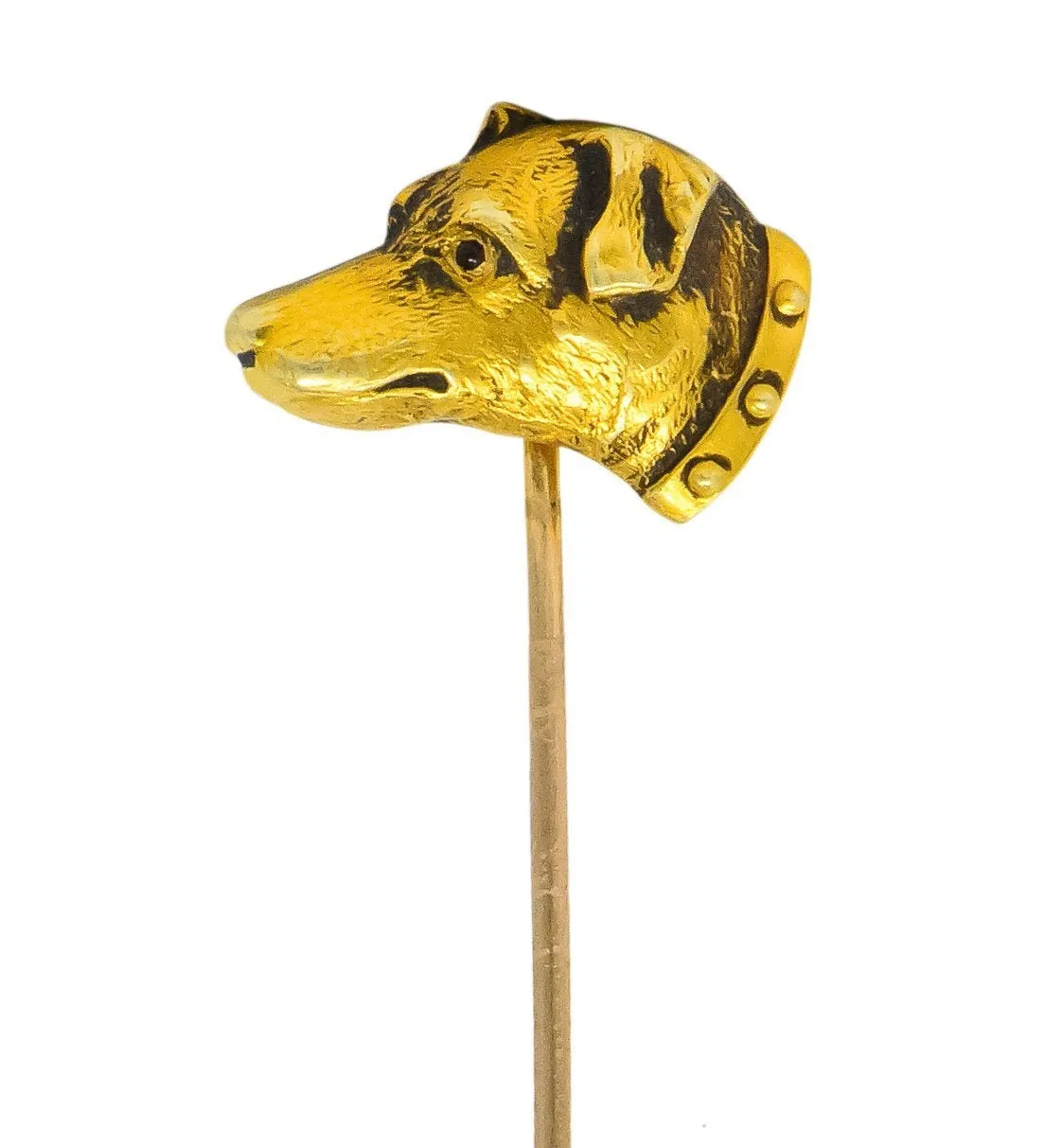 Geoffroy & Co. Edwardian 14 Karat Gold Dog Stickpin