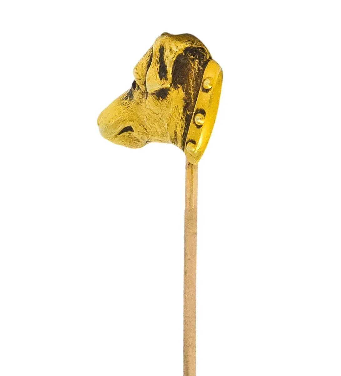 Geoffroy & Co. Edwardian 14 Karat Gold Dog Stickpin