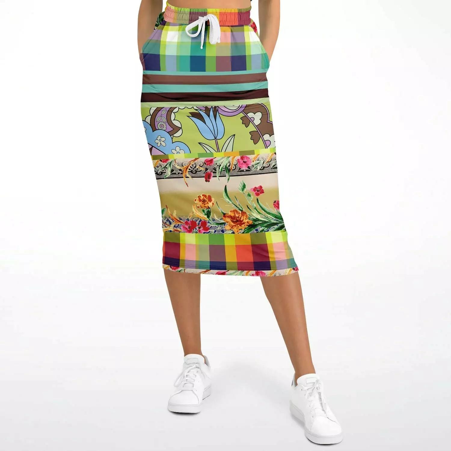 Green Apple Soho Eco-Poly Long Pocket Skirt