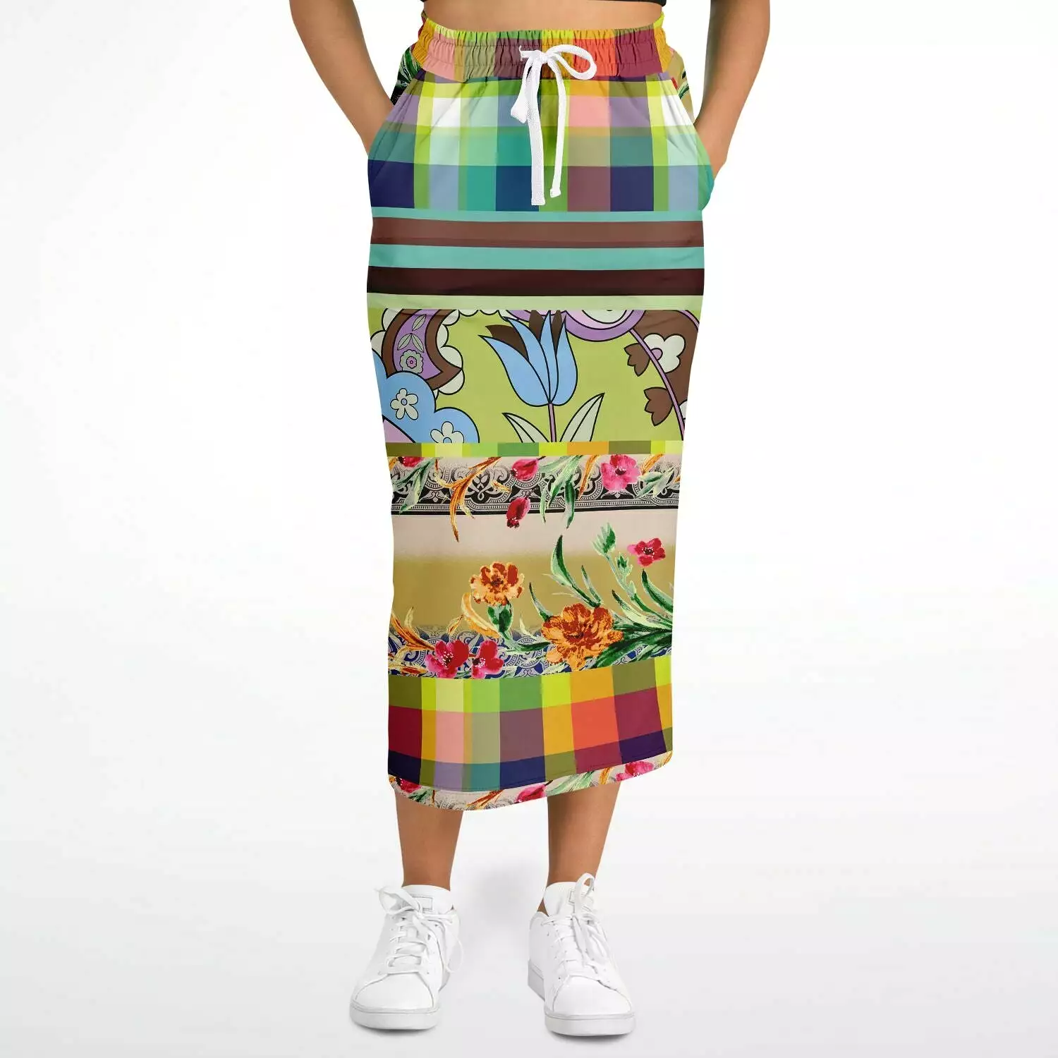 Green Apple Soho Eco-Poly Long Pocket Skirt