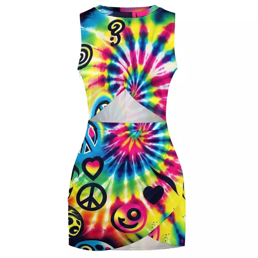 Happy Vibes Rave Cut-Out Dress