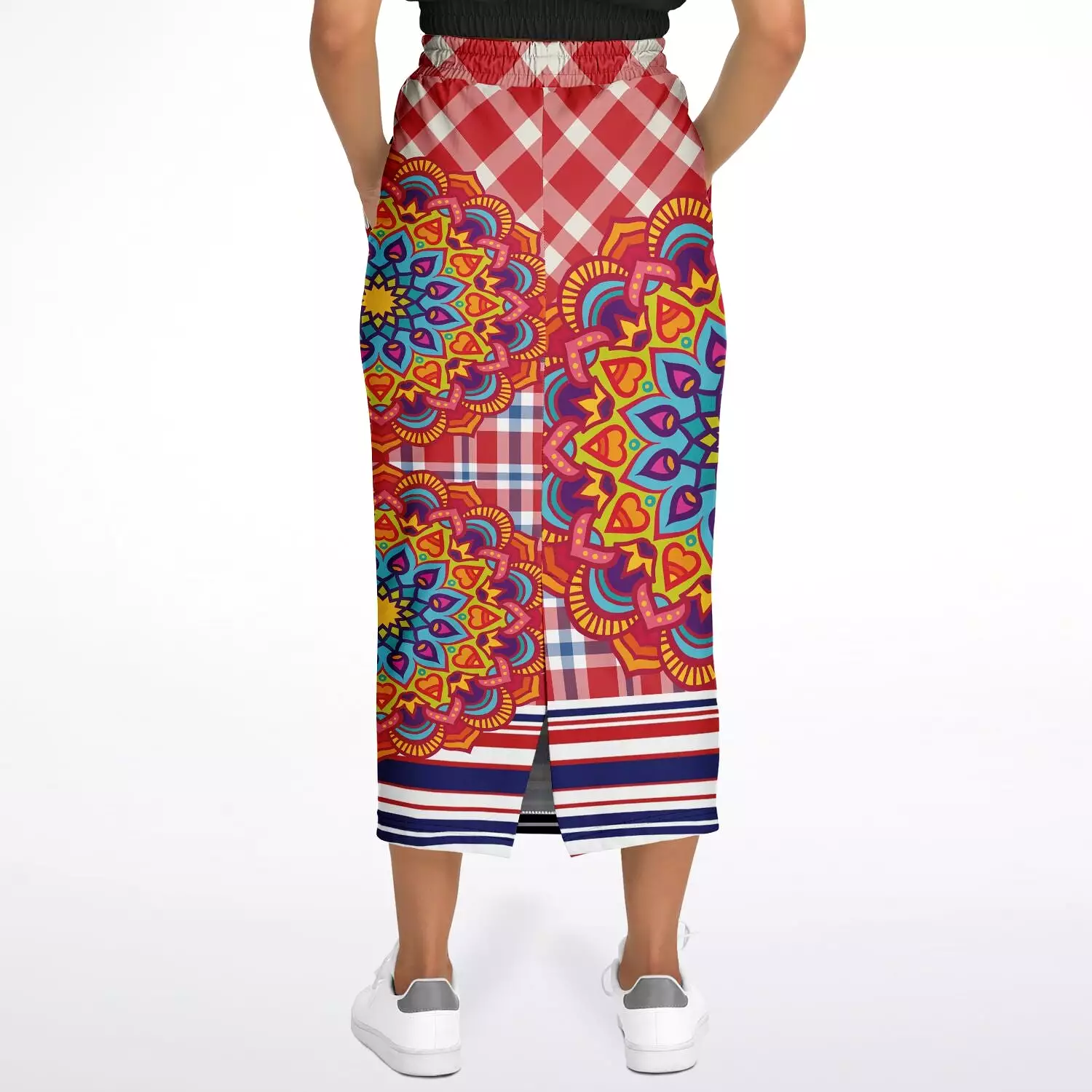 Hippy-Dippy Plaid Long Pocket Skirt