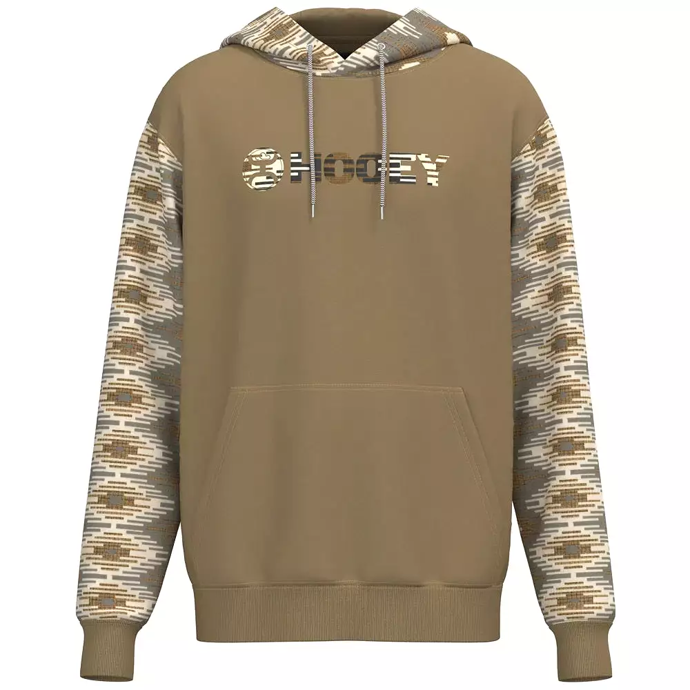 'Hooey' Men's Lock-Up Aztec Pattern Hoody - Tan / Cream