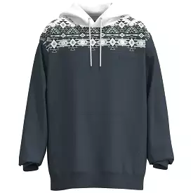 'Hooey' Men's Ridge Aztec Pattern Hoody - White / Denim