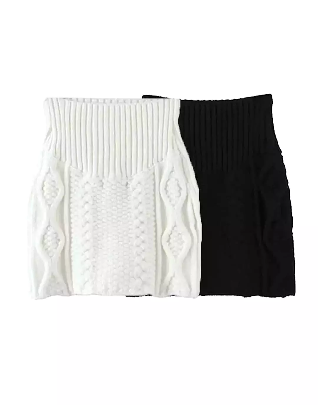 Knitted High Waisted Mini Skirt