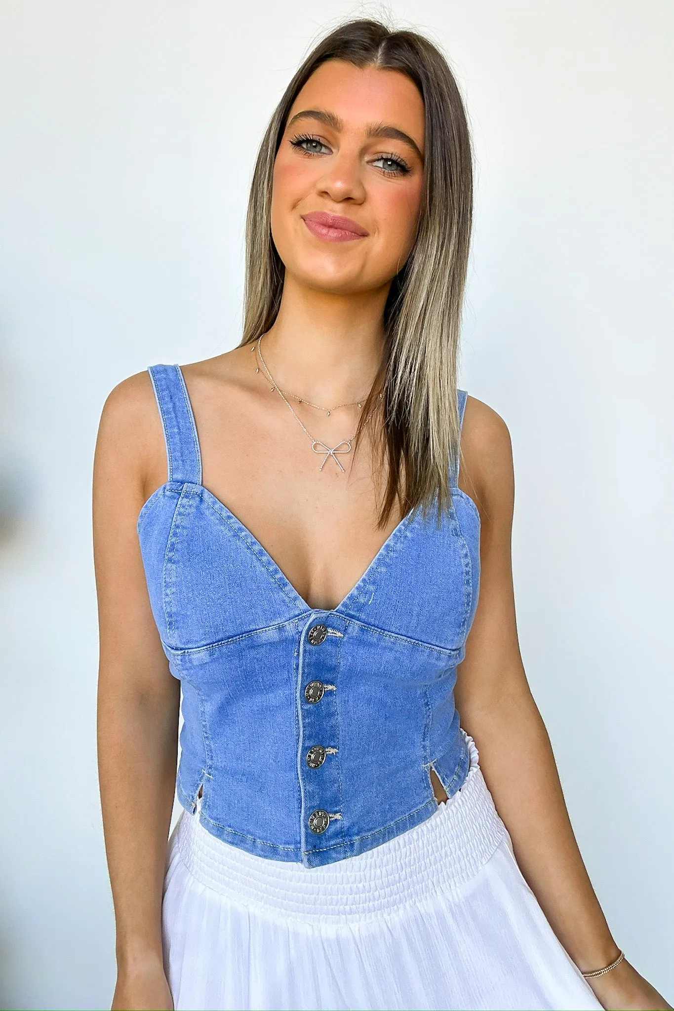 Kyra Denim Vest Tank Top