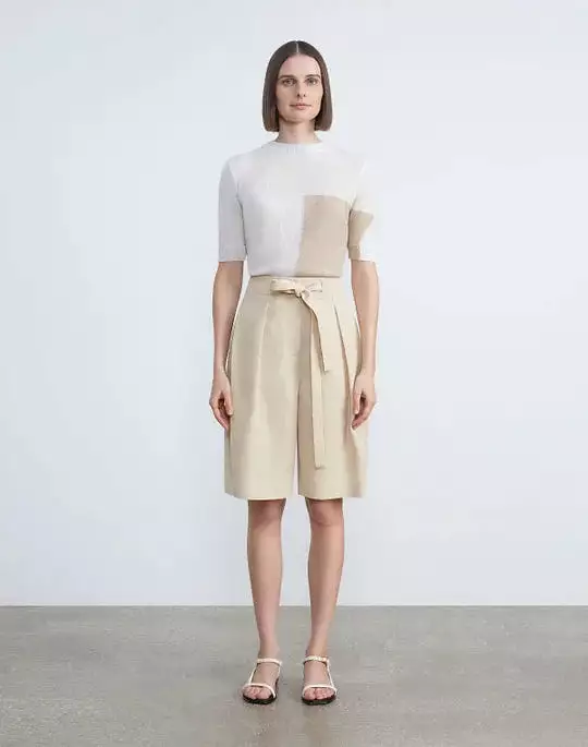 LAFAYETTE 148 Silk-Linen Chelsea Short