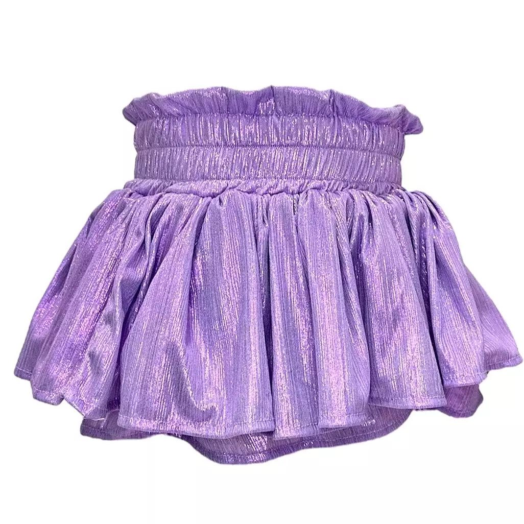 Lola and The Boys Metallic Skort - Lavender