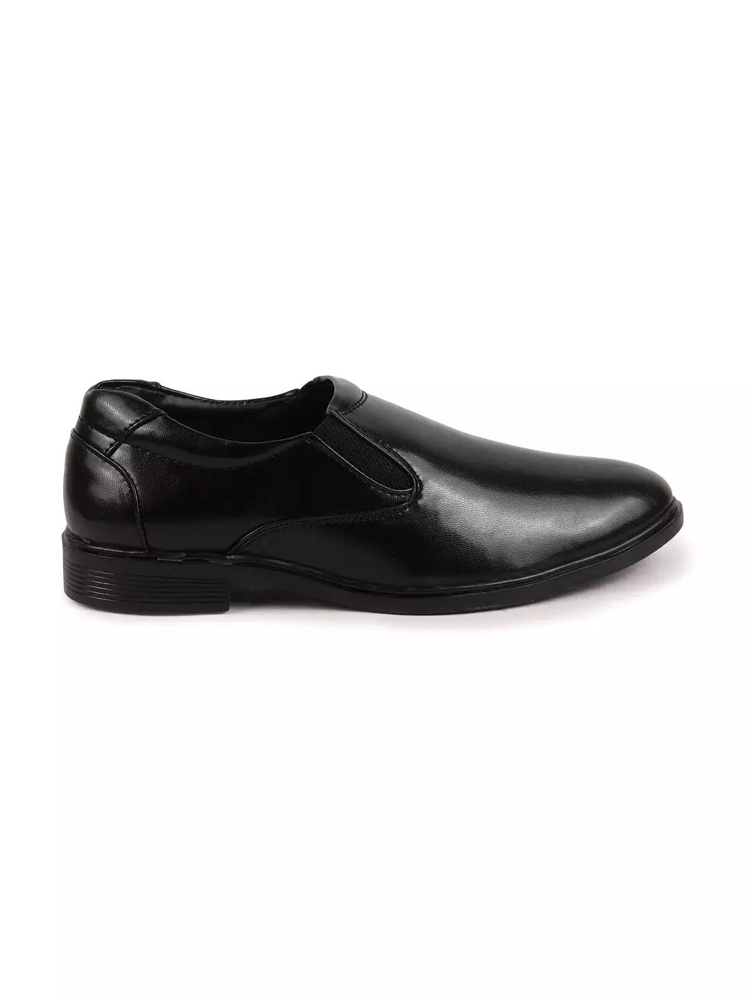 Men Black Formal Dress Slip On Shoes With Cushioned Footbed For Office|Work|Loafer|Half Shoes|Cut Shoe