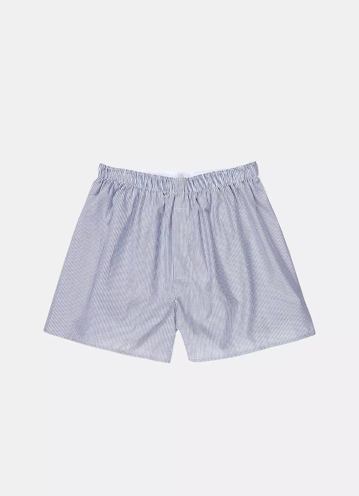 Men's Classic Boxer Shorts in White/Navy Pinstripe