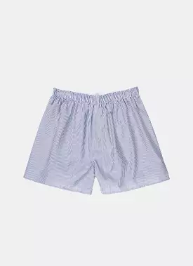 Men's Classic Boxer Shorts in White/Navy Pinstripe