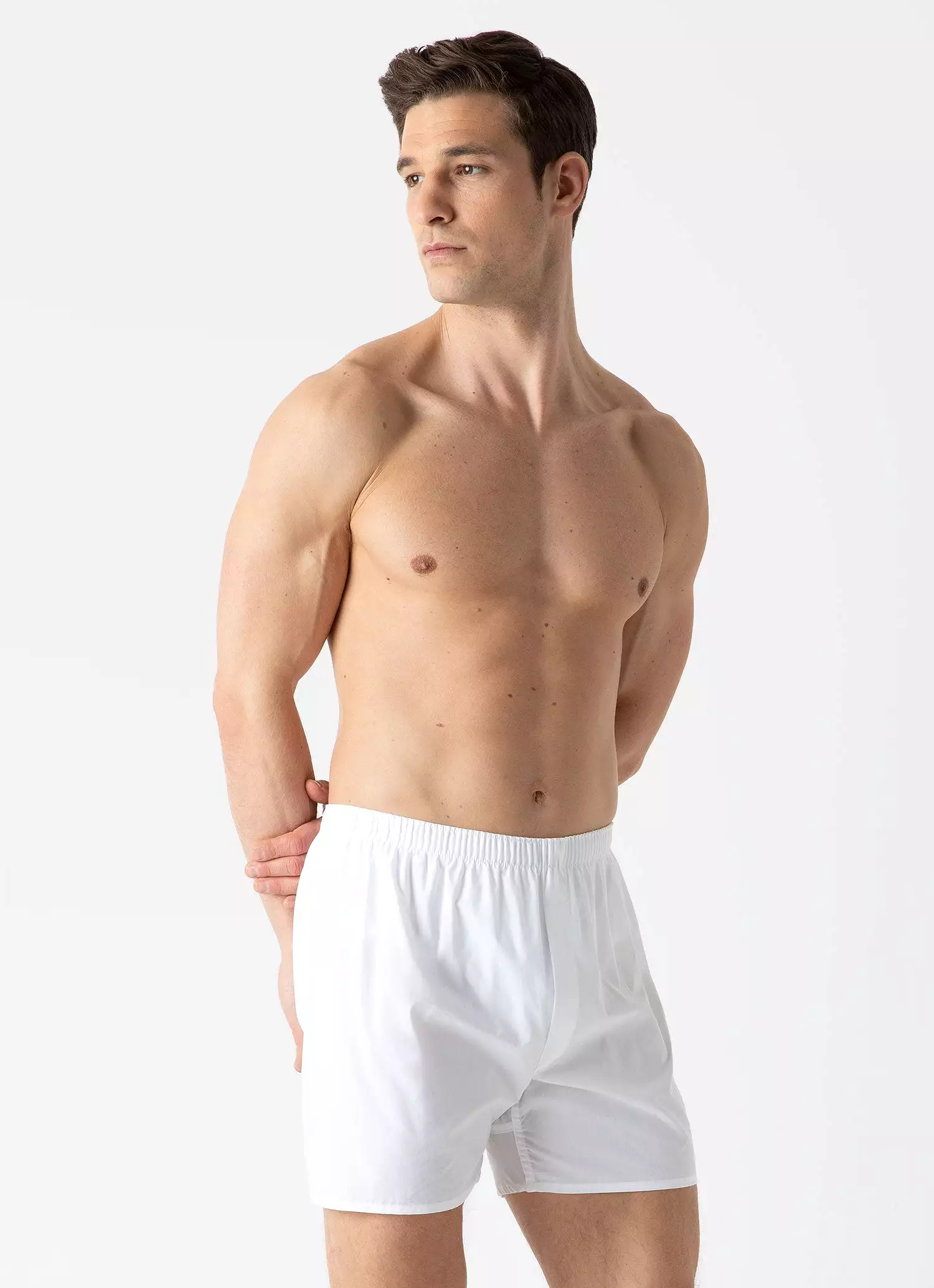 Men's Long Cut Classic Boxer Shorts in White