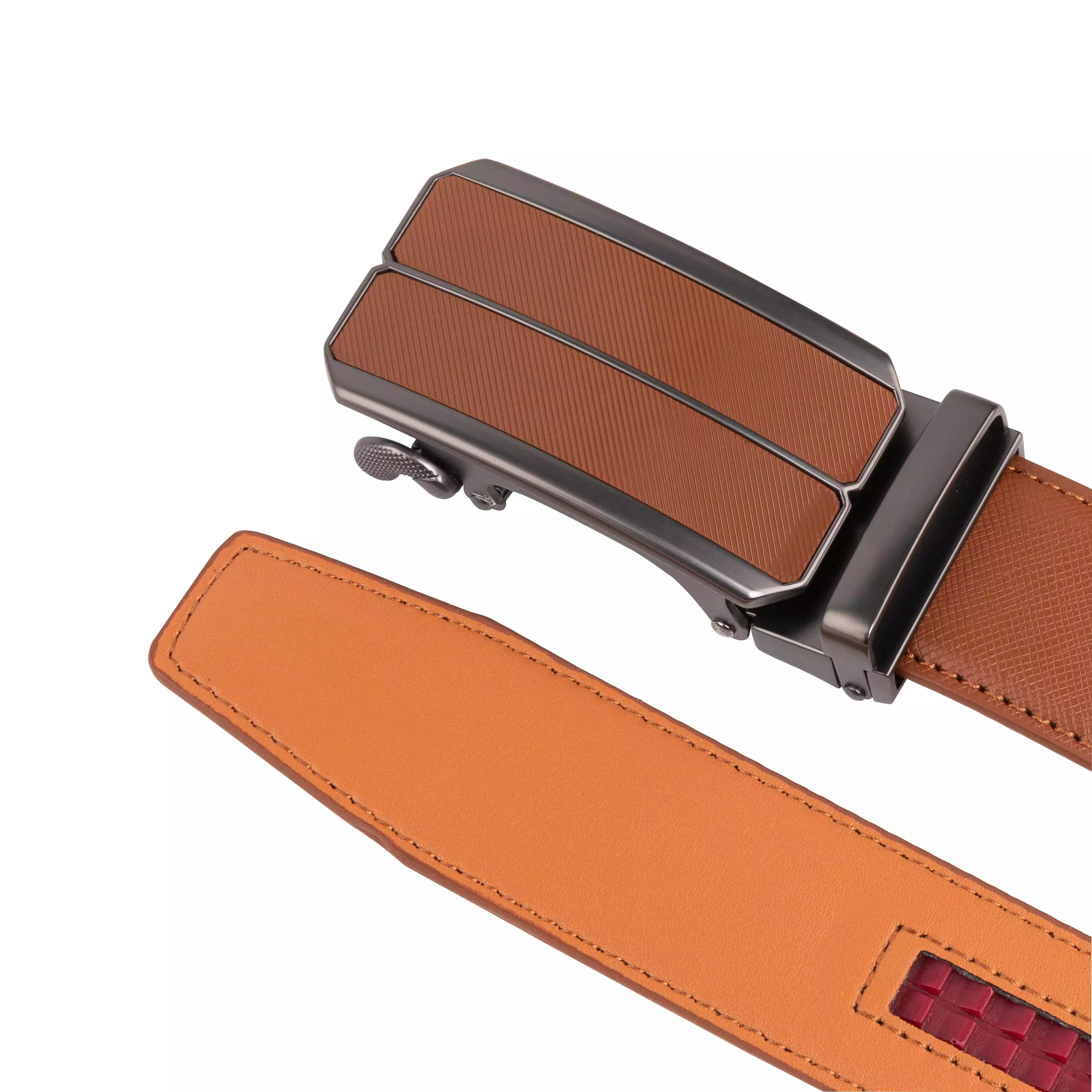 Men's Ratchet Dress Belt with Click Sliding Buckle